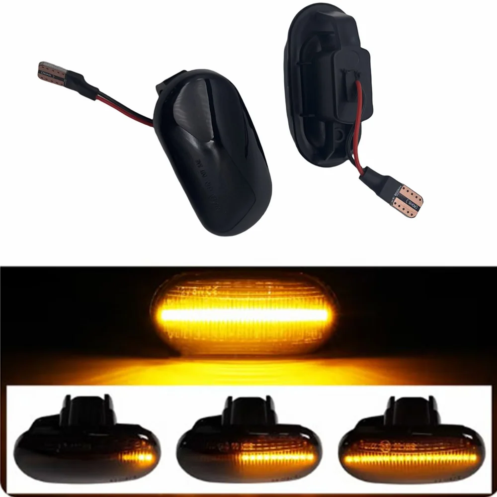 2 шт. светодиодные динамические указатели поворота боковые габаритные фонари для
