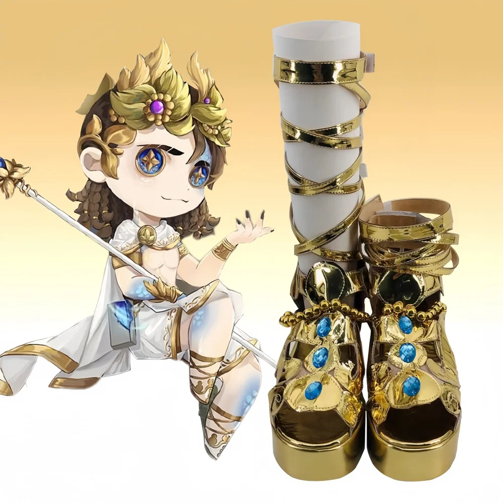 Game Identity V Luchino Diruse обувь с золотой кожей ботинки для косплея комиксы вечеринка на