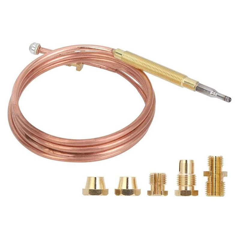 

Universal Gas Stove Thermocouple With 25Pcs Nuts Heating Gas Burner Replacement Thermocouple Adaptor