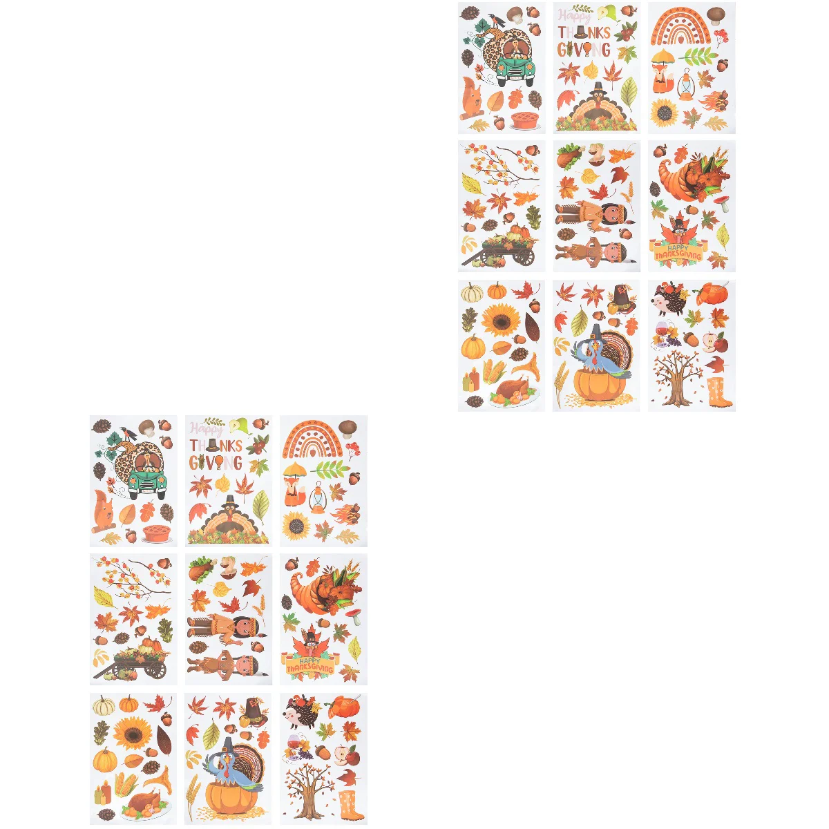 

18 sheets of Window Decals Maple Leaf Wall Decals Window Decorative Stickers