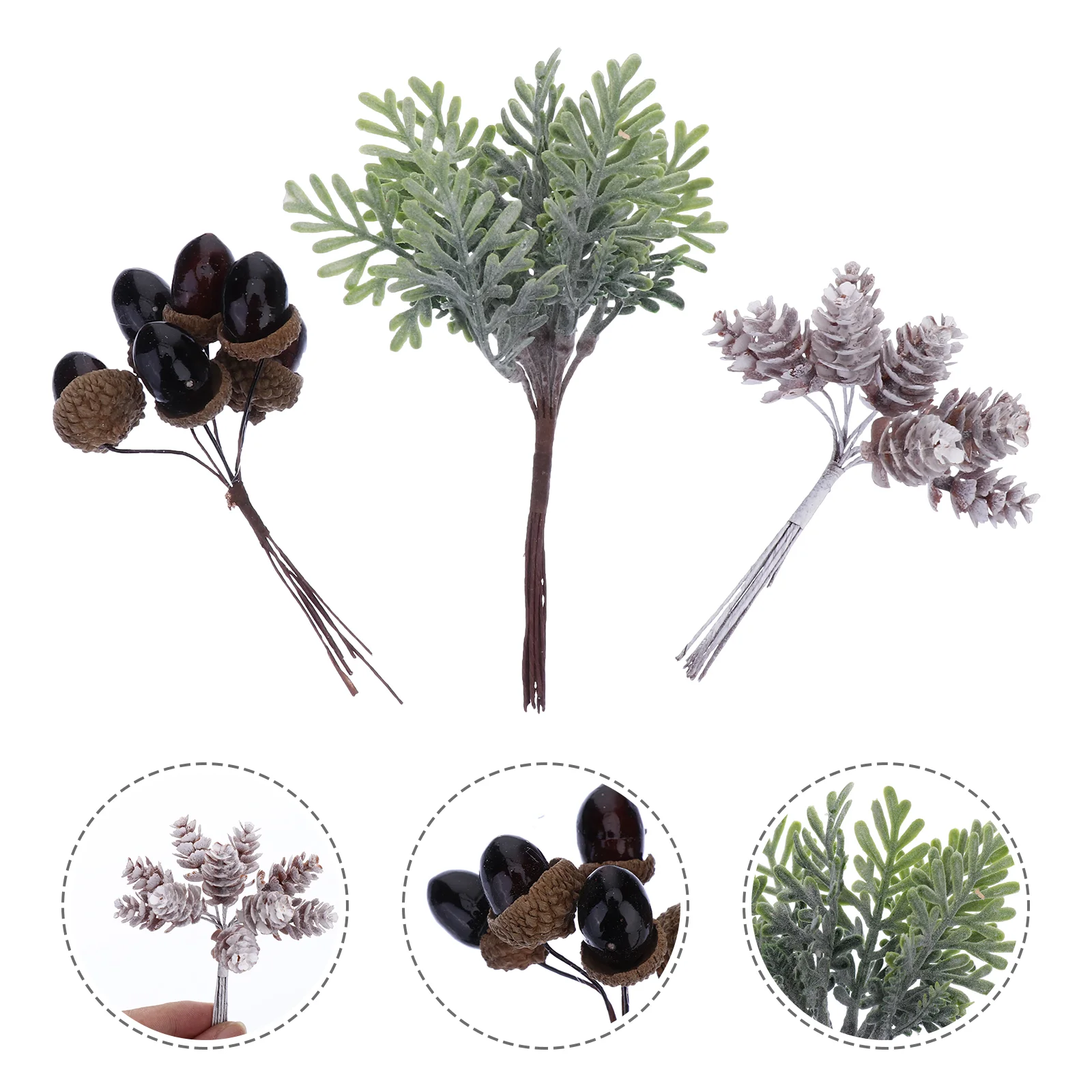 

Cone Pine Artificialdecoration Picks Fruit Model Berry Red Tree Christmas Fakesimulation Prop Photography Bouquet Party Branch