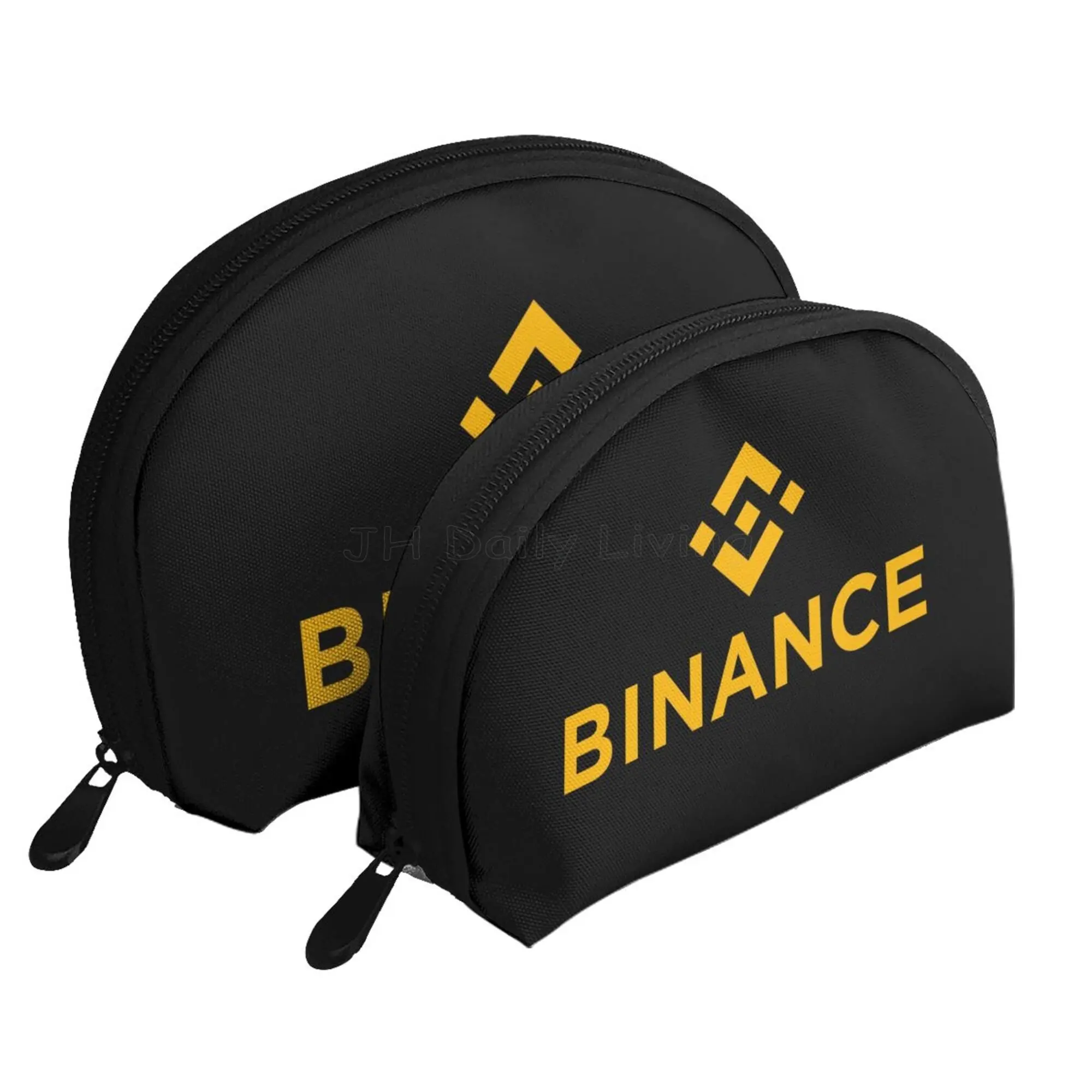 

Binance Coin Cosmetic Bag Multifunction Toiletry Pouch Portable Hand-Held Makeup Purse with Zipper Travel Purse Storage Bag 2pcs