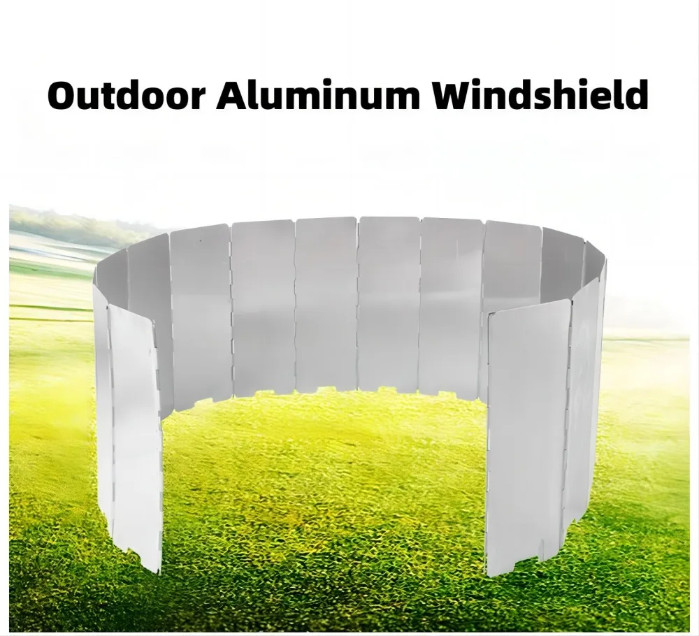 

8/10/12/14/16 Plates Gas Stove Wind Shield Outdoor Camping Stove Windproof Screen Aluminum Foldable Windshield Camping Supplies