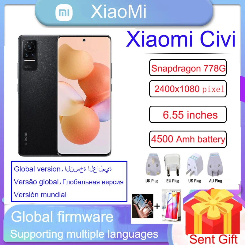 Xiaomi Civi 5G mobile phone NFC Snapdragon 4500mAh 778G64 MP Camera Li-Po  BatteryQC OLED Display Android