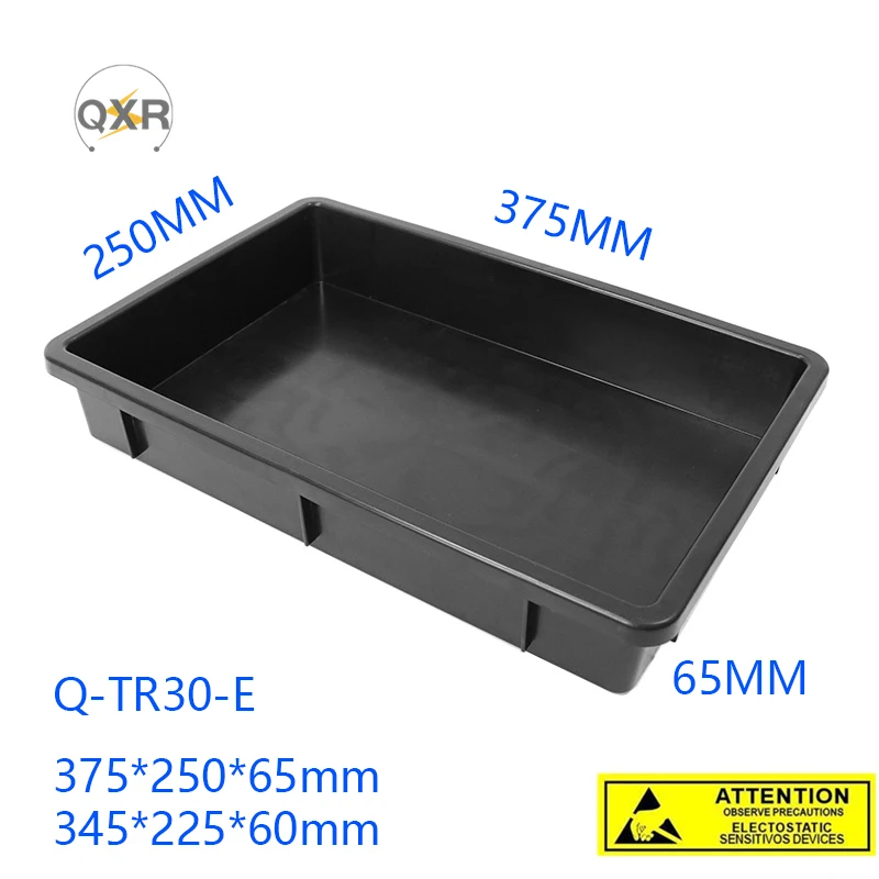 

TR30-E ESD Tray Cell Phone Parts Storage Box Antistatic Black Plastic Organizer