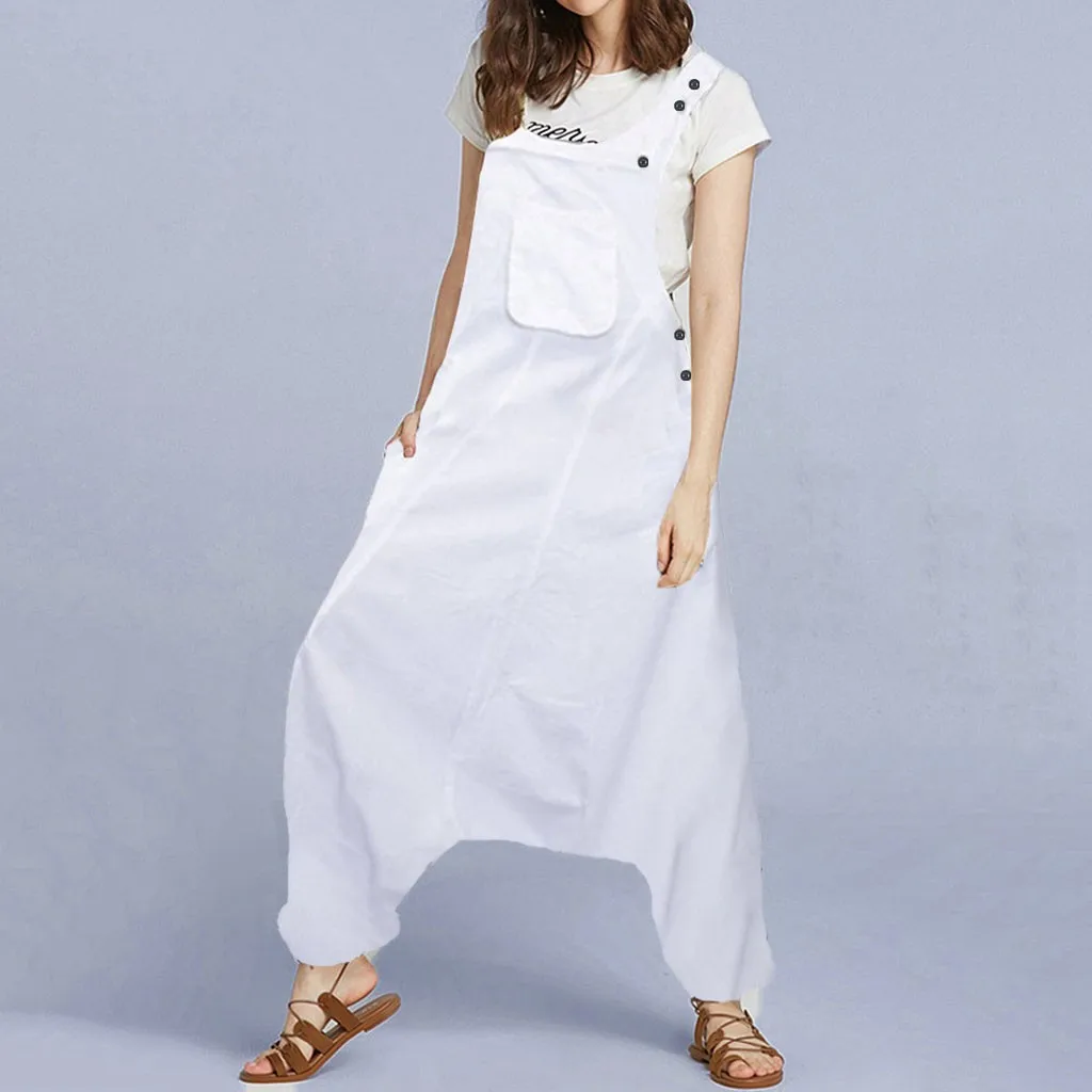 

Women U Neck Sleeveless Backless Side Pockets Baggy Long Jumpsuits Women Long Sleeve Turtleneck