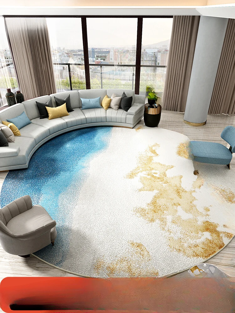

Modern minimalist luxury round carpet Nordic ins round cushion piano sound insulation and sound absorption pad home.
