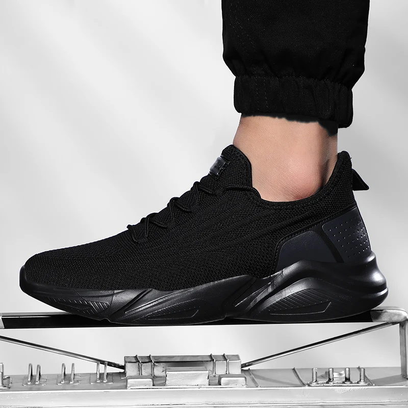 Sports Shoes Men's Breathable Casual Mesh Shoes Comfort Increase Lace-up Non-slip Low-top Running Shoes Zapatos Deportivos