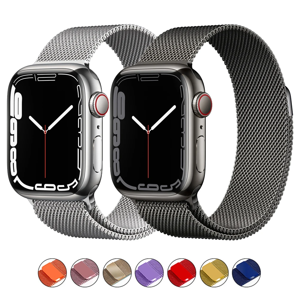 

Magnetic Loop Strap For Apple watch Band 44mm 40mm 45mm 41mm 42mm 38mm Stainless steel correa bracelet iWatch serie 3 4 5 6 se 7