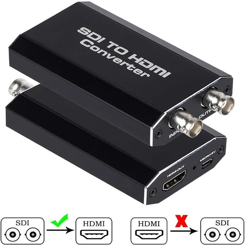 HD 3G HDMI-совместимый с SDI / SDI к HDMI-совместимый адаптер BNC 1080P видео микро конвертер аудио для монитора камеры HDTV