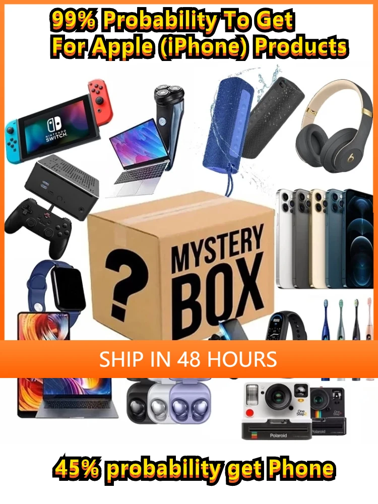 

Lucky Mystery Box 100% Surprise Gift More Electronic Products Smartwatch,Video card,Laptop,Tablet,Drone,Smart phone,Gamepadmore