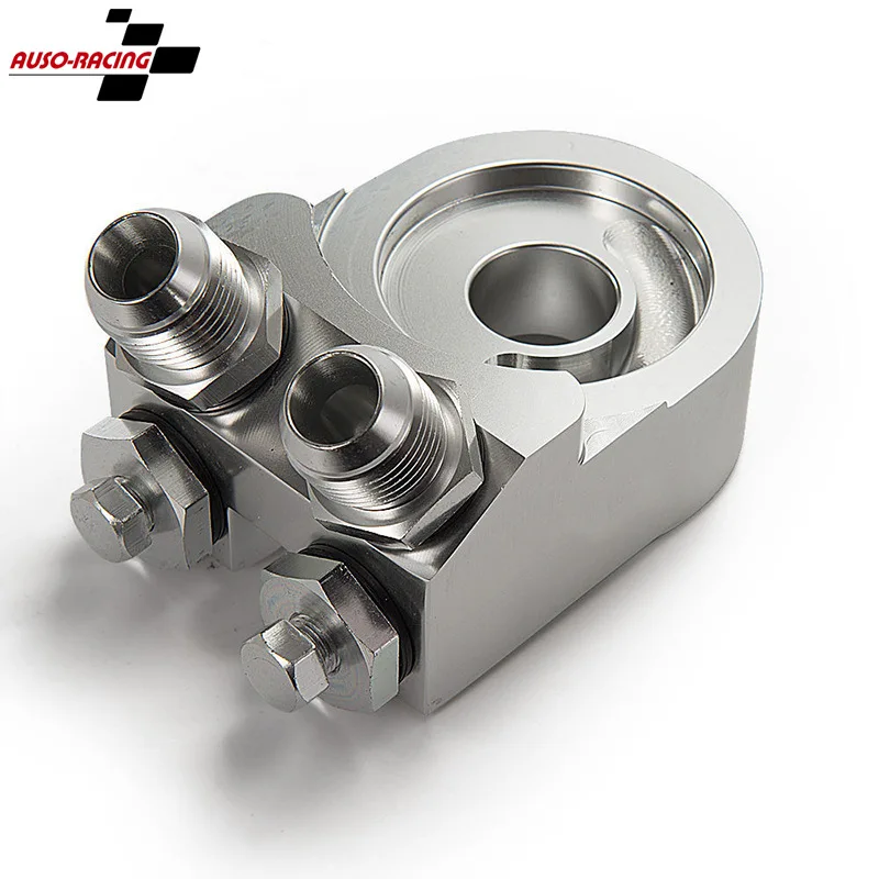 

Aluminum AN10 Oil Filter Sandwich Adapter Oil Cooler Turbo Thermostat With Fitting 3/4-16 UNF,M20x1.5