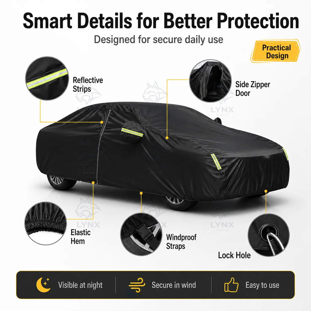Чехол для автомобиля Toyota Lingshang: Полная защита экстерьера, от солнца, пыли, для использования на улице, всепогодный, защита от царапин (art.: 3920daa275641) - 3920daa275641