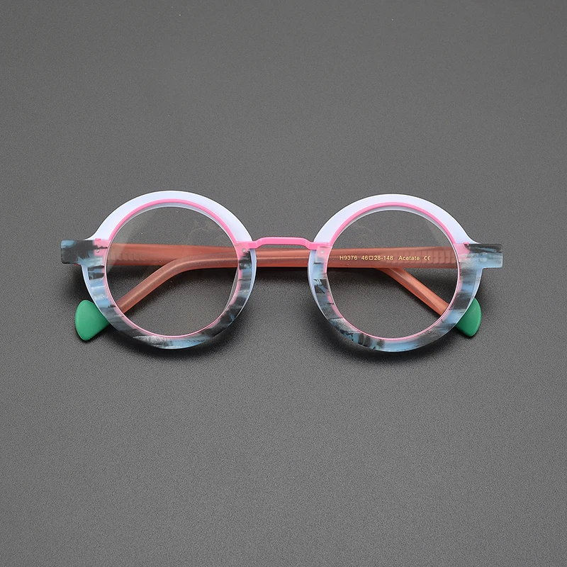 Лоскутная цветная матовая круглая оправа для очков близорукости модная гостевая