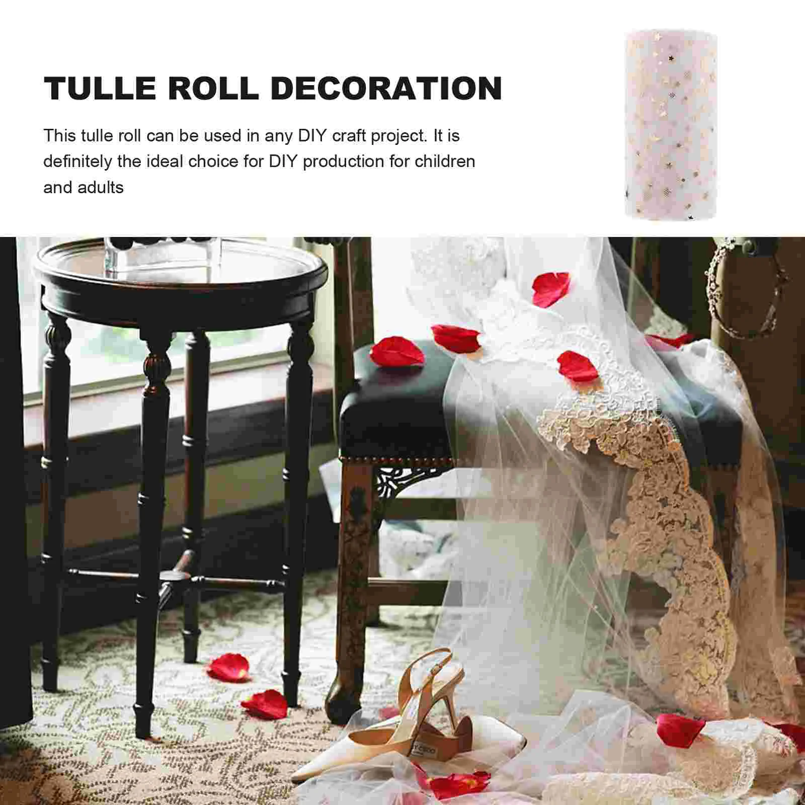 

1 Roll Tulle Roll Adornment Sparkling Sequin Tulle Roll for Shop Home