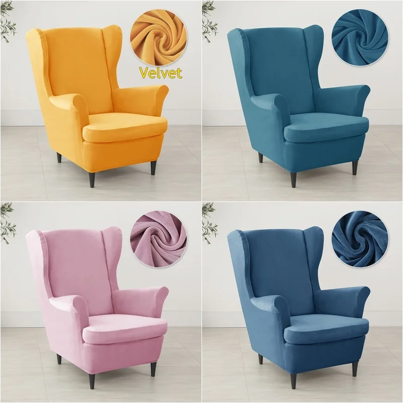 Cover Stretch Spandex Wingback Chair Cover Elastic Lazy Boy Armchair Cover Sofa Covers With Seat Cushion Cover