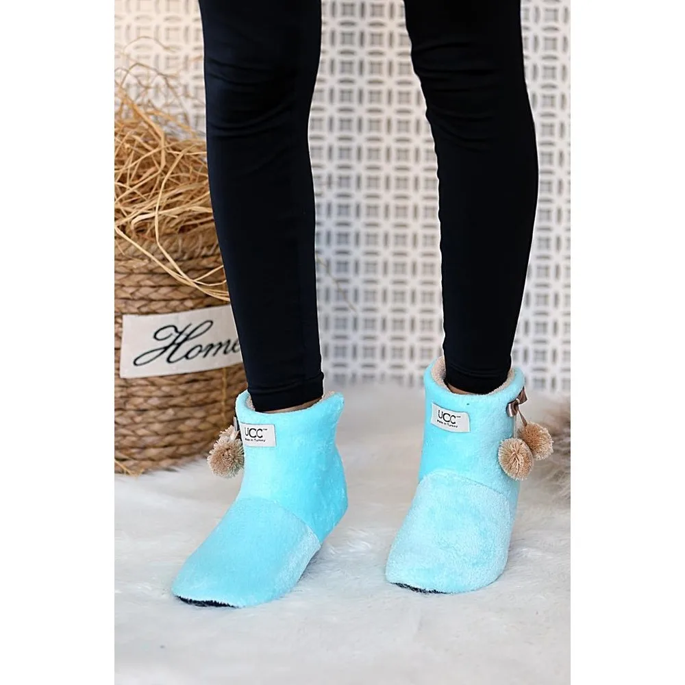 

Dorlie Thermal Insole Fleece Pompom Women Panduf A098-20 Bebe Mavi