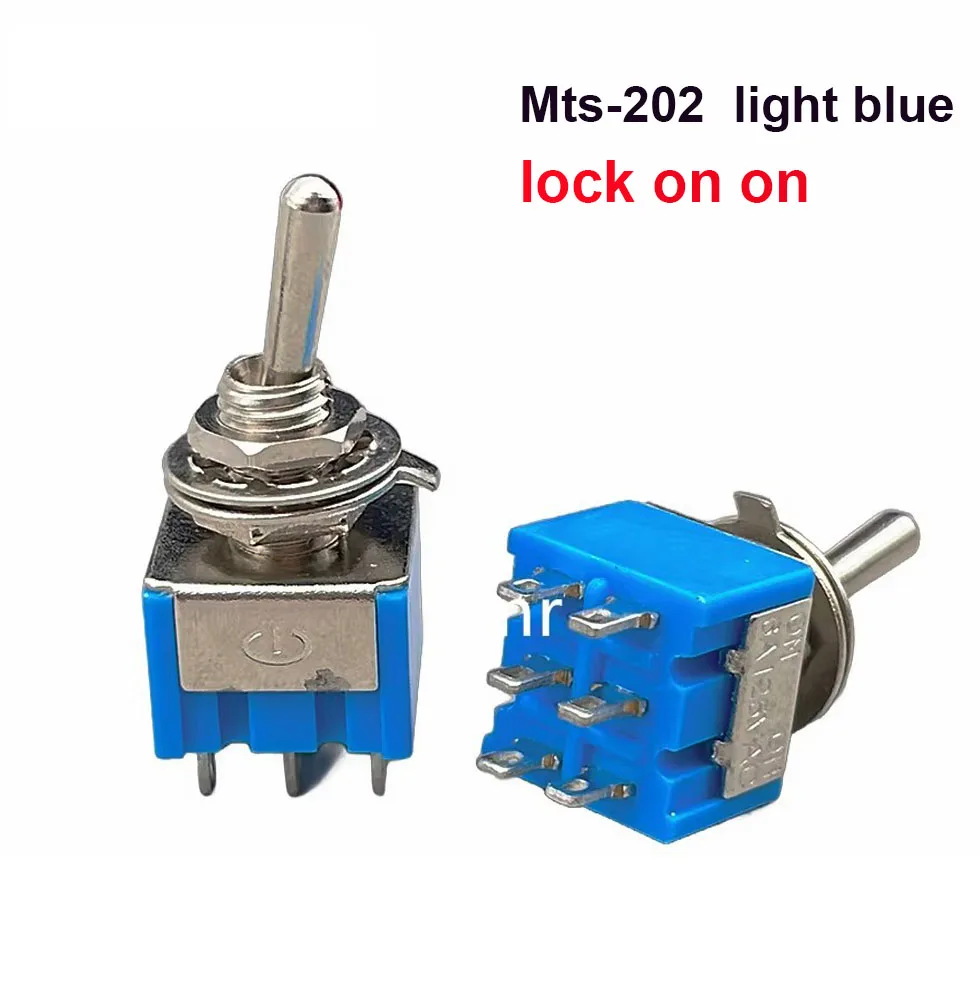 

2 шт. MTS-202 6-контактный 2-позиционный тумблер 6-контактный мини-тумблер ВКЛ-ВКЛ для переключения лампы, переключатель ВКЛ-ВКЛ 6А 125 В переменного тока