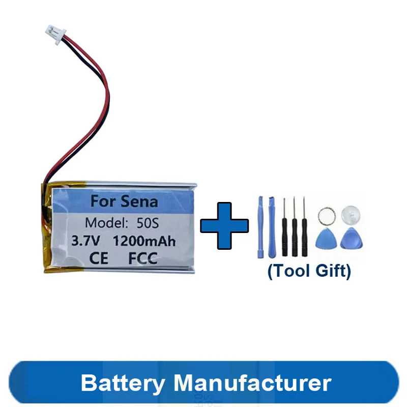 

Toolsets Gift +"0" Cycle 1200mAh Battery For Sena 50s Helmet Bluetooth Headset Batterie Accumulator AKKU