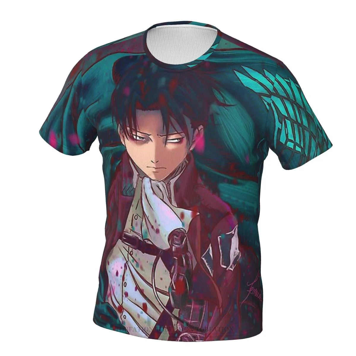 

Attack On Titan Eren Jager Mikasa Ackerman Armin Arlert Fanart Levi Retro Short-Sleeved Polyester T-Shirts 3D Printed TShirt