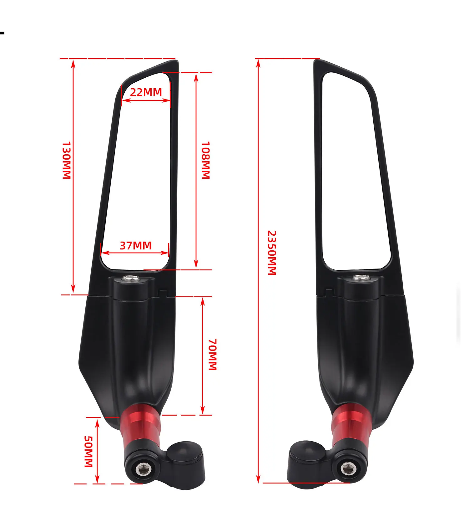 Универсальные мотоциклетные зеркала заднего вида Регулируемые вращающиеся