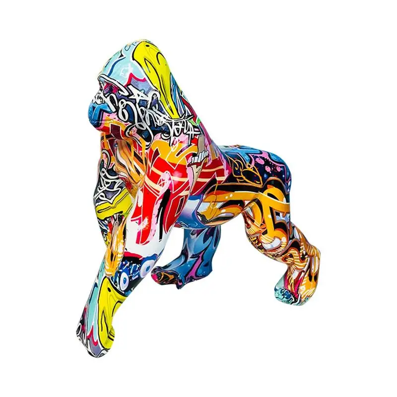 

Креативная цветная скульптура из смолы с рисунком гориллы, поделки для дома, вход, вино, украшения для стола, Рождественский подарок