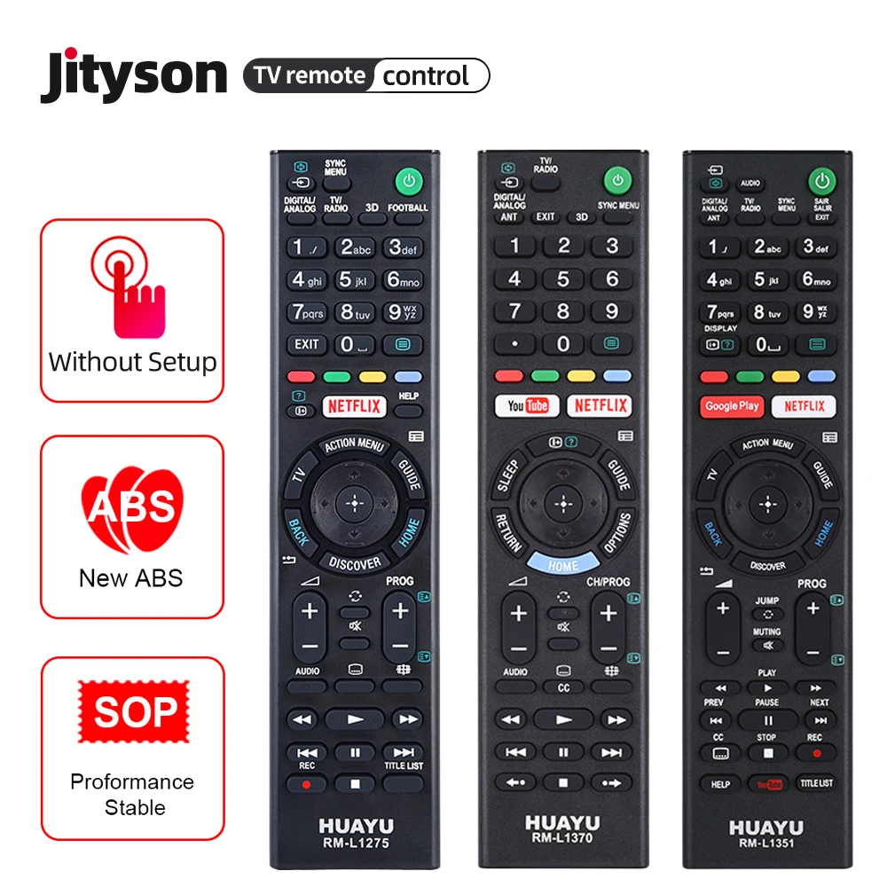 

Huayu Universal Remote Control For Sony Smart TV Youtube Google Netflix RM-L1275 RM-L1351 RM-L1370