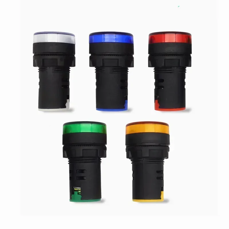 10 шт. 22 мм светодиодный индикатор 12 В 24 36 48 110 220 крепление на панели светодиодная