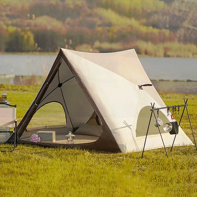 Палатка туристическая треугольная автоматическая с защитой от УФ-лучей и