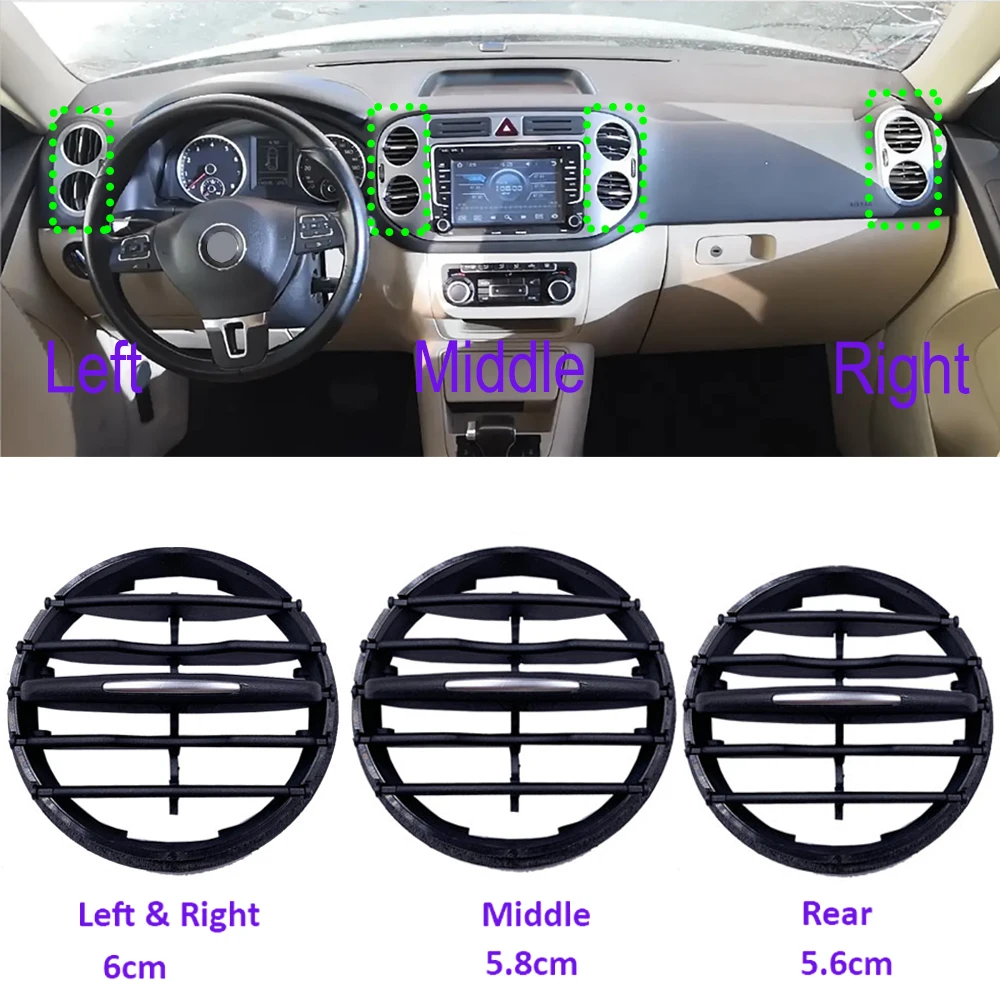 

Car Air Conditioner Instrument Panel For Volkswagen Tiguan 2010 - 2017 Desk A Outlet Tuyere A/C Vent Folding Fittings Auto Parts