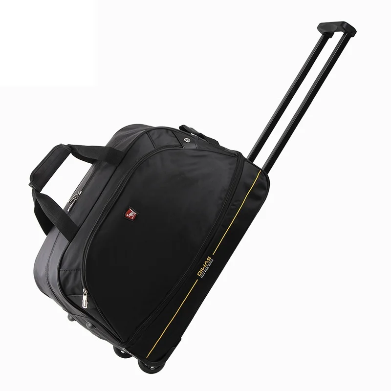 

2022 Men Trolley Duffle Bag 56L Water-Repellent Foldable Rolling Suitcase Hand Luggage With Wheels Carry-On Bags Expansion Pack