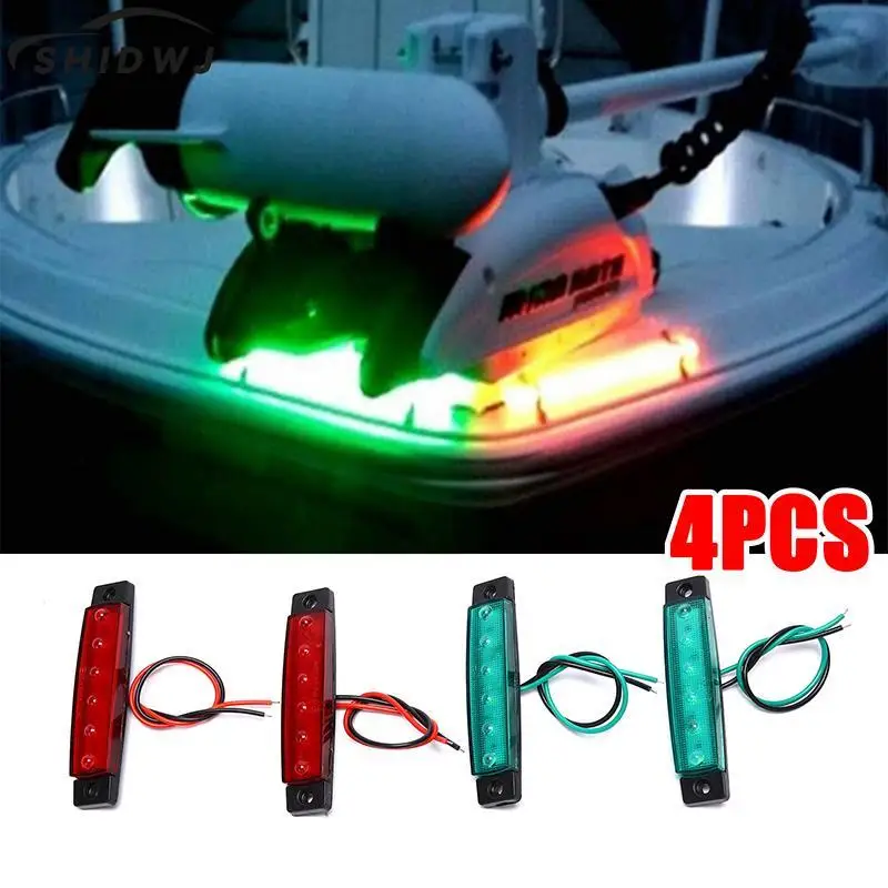 

4PCS LED Long Strip Side Lights Waterproof Boat Navigation Port And Starboard Lights Car Truck Side Lamps Car Lights Accessories