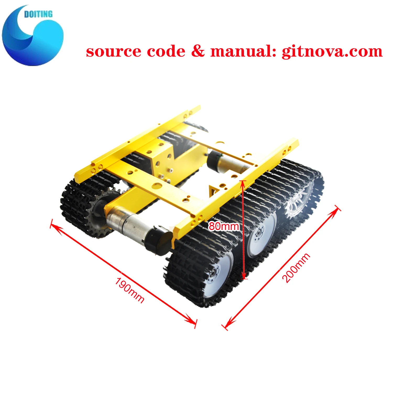 Tank Chassis car kit with Speed Sensor Creeper Truck Tracked Smart Car with High Torque Motors and Hall Sensor DIY Toy enlarge