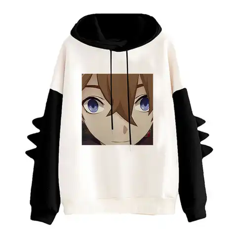 90s Sweatshirt Xiao Genshin Impact Hoodie Kawaii Cartoon Harajuku Genshin Streetwear Hu Tao Graphic Hoody Unisex Sweatshirts