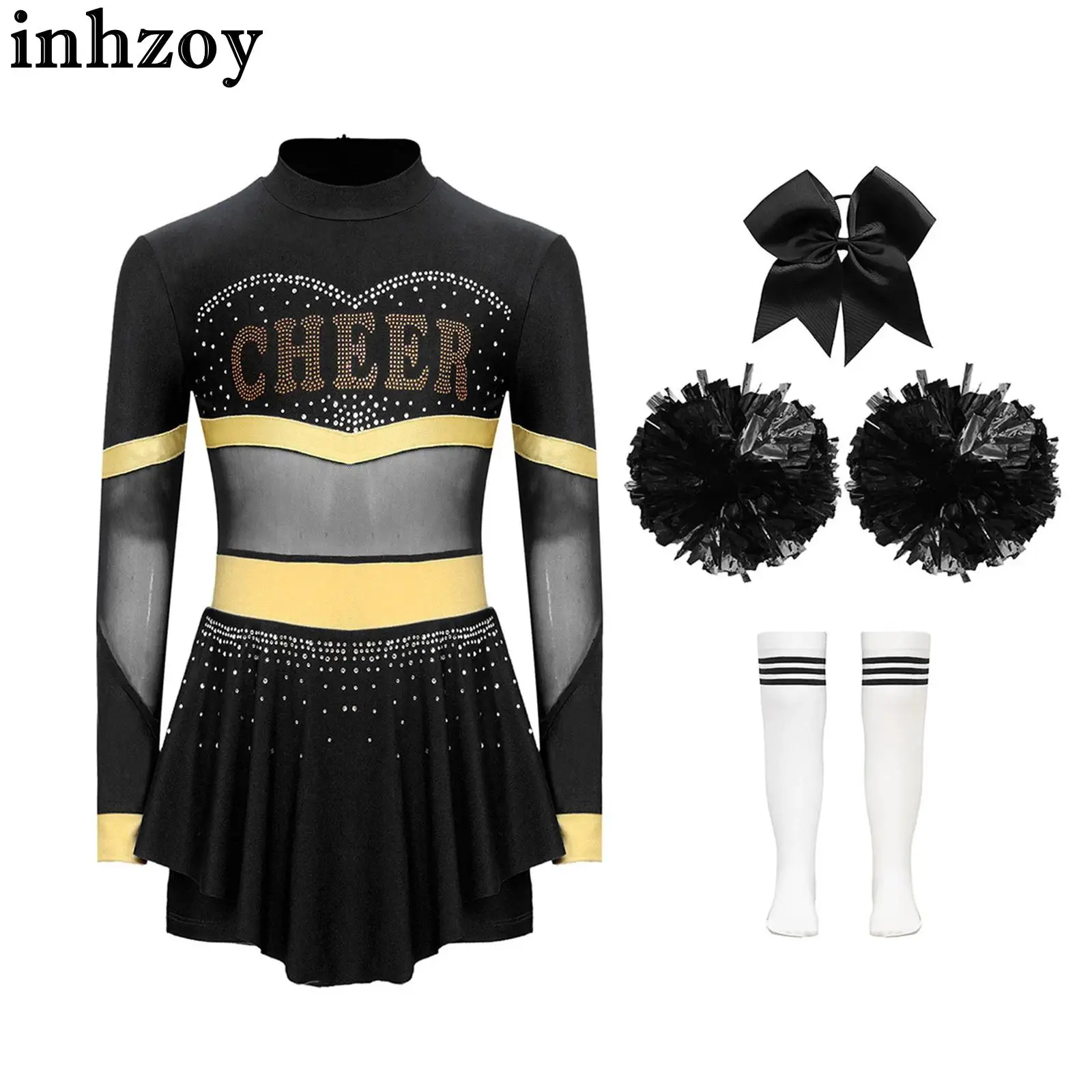 Костюм болельщика для девочек униформа поддержки наряд с длинными рукавами и