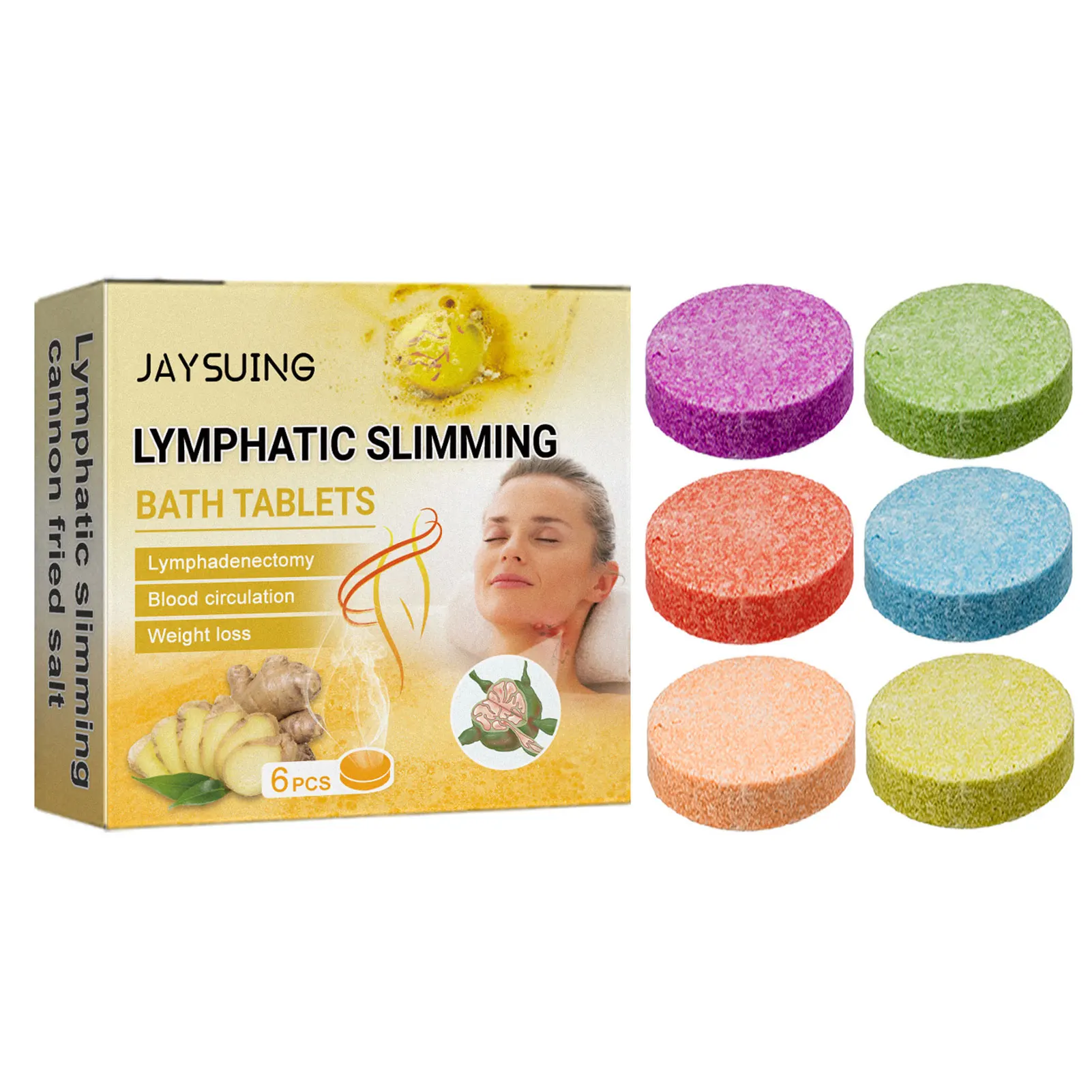 

Ginger Bath Massage Tablets Plant Herbal Shower Slimming Washer for People with Frail Health