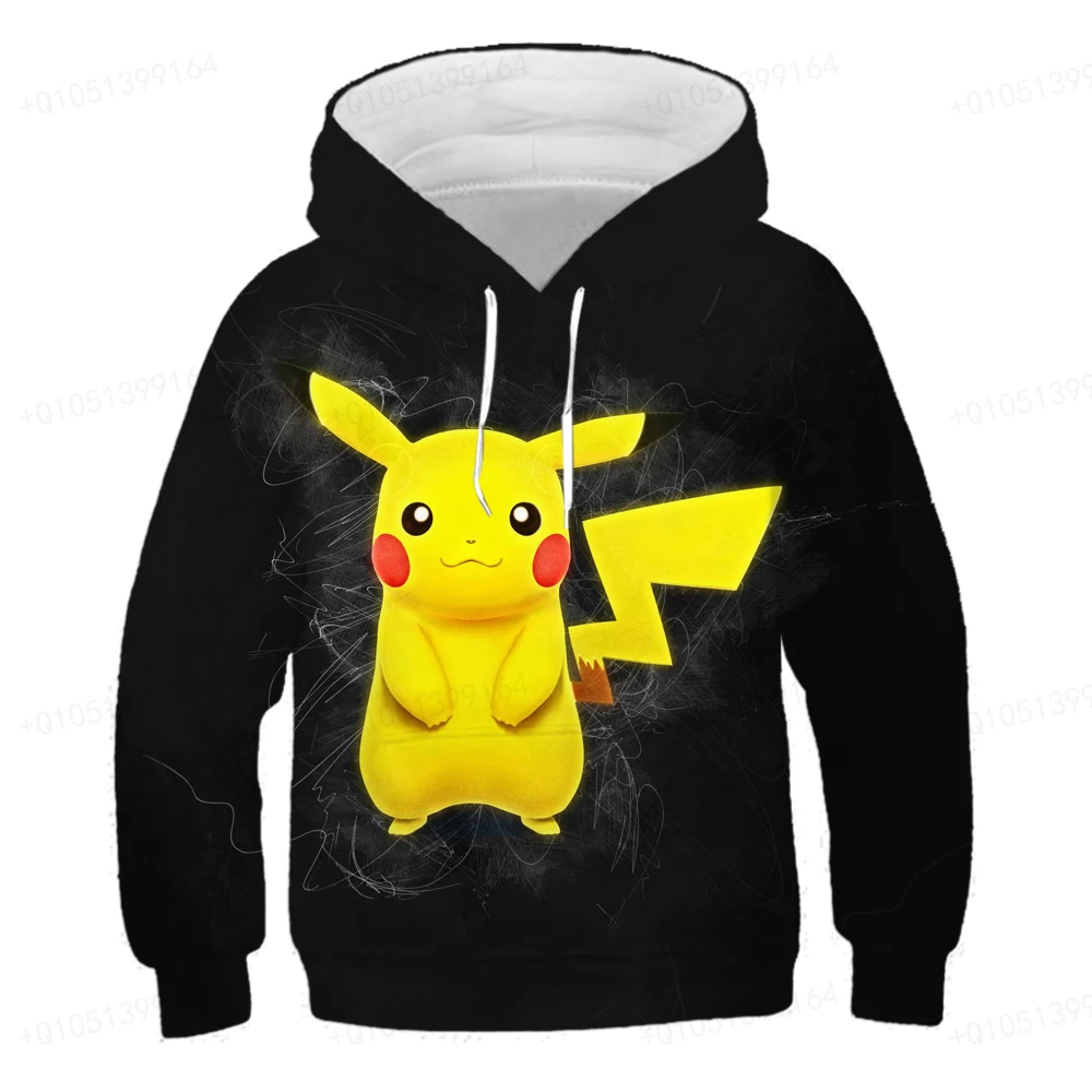 

3D Pokemon Pikachu Children Cute Hoodie Animals Printed Sweatshirts Boys and Girls Clothes Role-play Children's Clothing 4-14T
