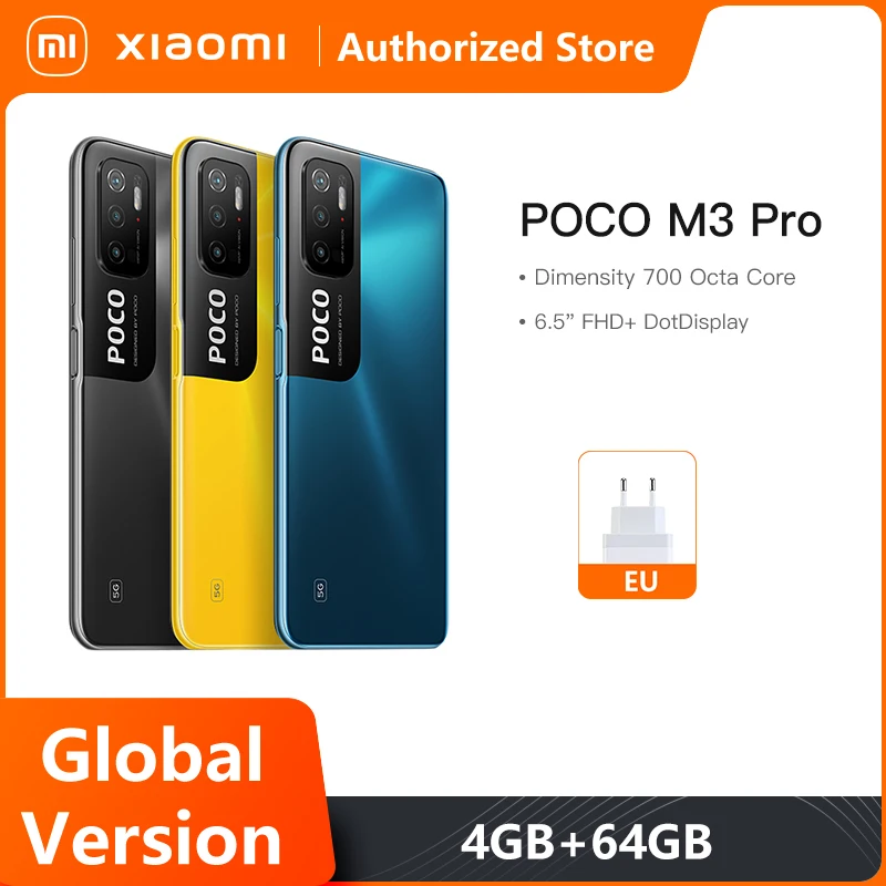 

New Global Version POCO M3 Pro 5G NFC Smartphone 4GB 64GB / 6GB 128GB 16.5" 90Hz FHD DotDisplay 5000mAh 48MP Triple Camera