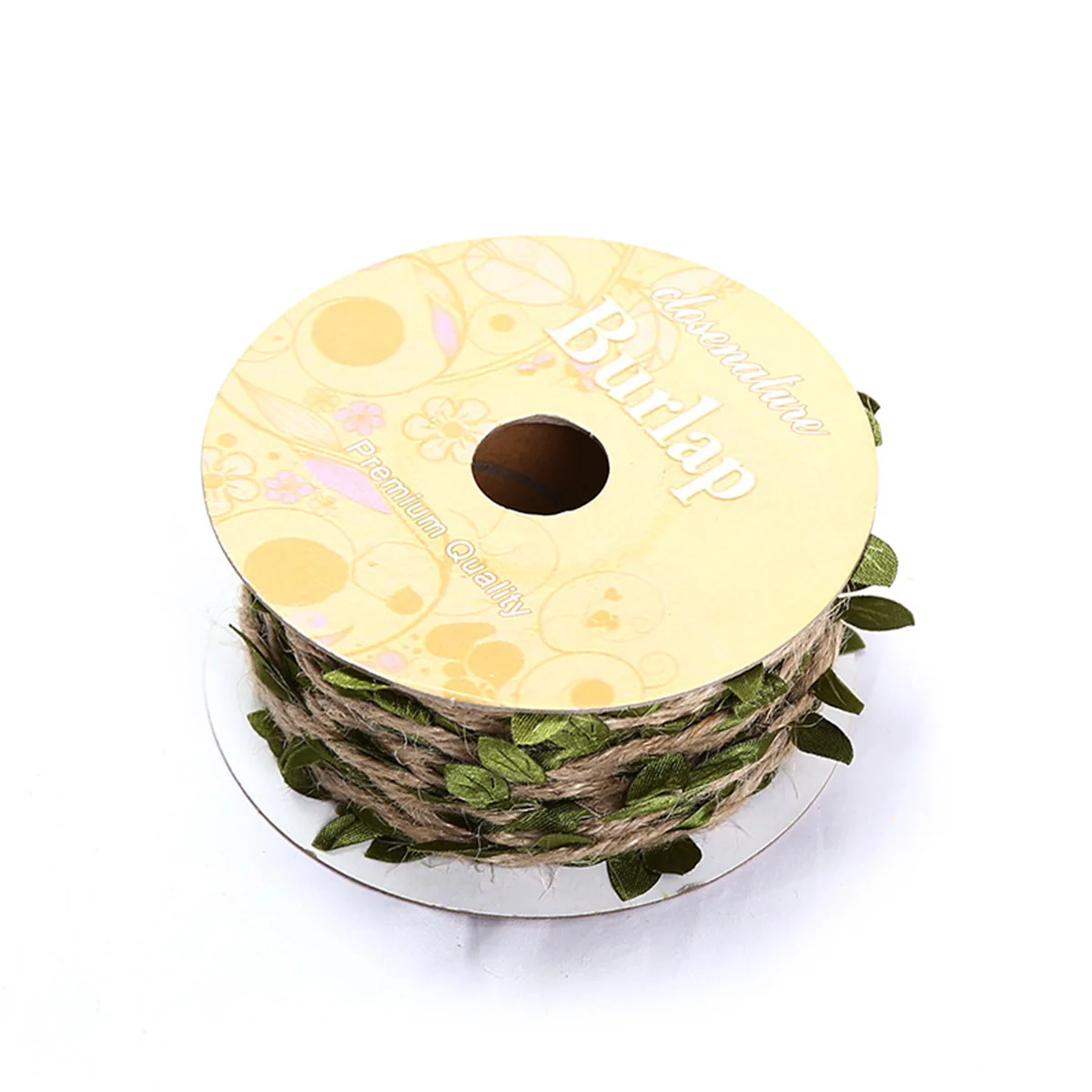 

Пеньковая веревка с листьями, многоразовая плетеная веревка с деревенским листом из пеньки, джутовый шпагат с зелеными листьями