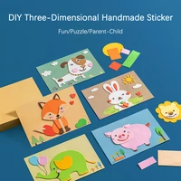 childrens animal eva stickers 3d three dimensional puzzle diy handmade material package paste kindergarten educational toys