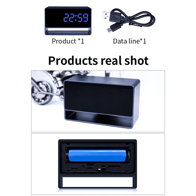 

1080P WIFI Smart Clock Camera Wireless 3MP Alarm Portable Invisible IR Camcorder