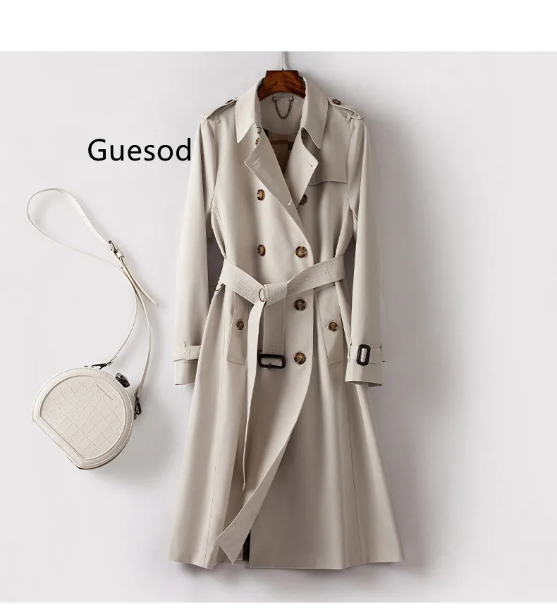 

Women Trench Coat Female Medium Length 2023 Spring Autumn Popular Top Quality Outerwear Coat Thick Top Quality New