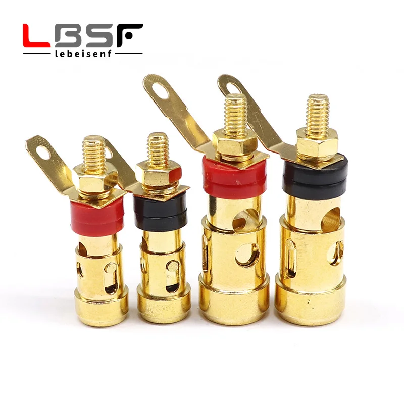 

2pcs/1pairs Gold-plated push-type small spring terminal speaker amplifier Spring self-locking socket Push-type terminal