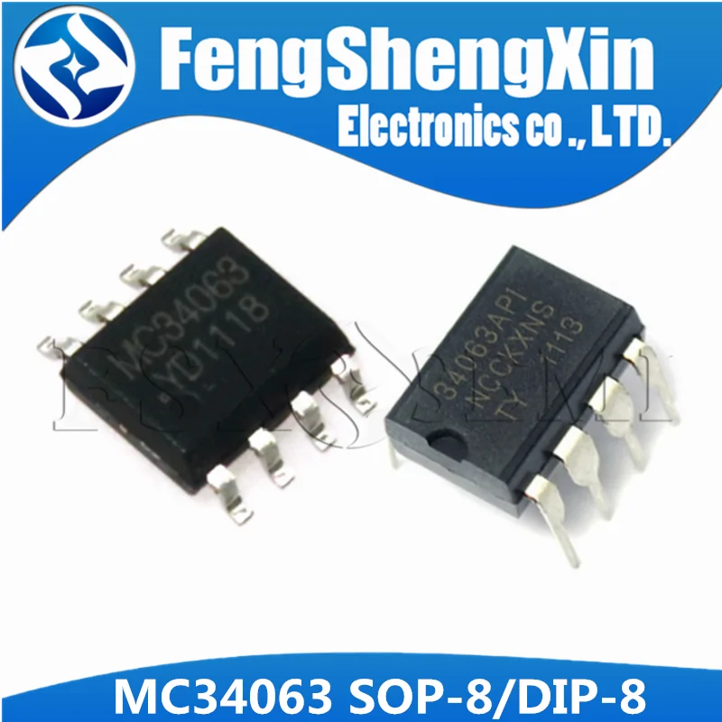 

100pcs/lot MC34063API DIP-8 MC34063AP1 MC34063 DIP8 34063API IC MC34063A SOP-8 MC34063ADR SOP8