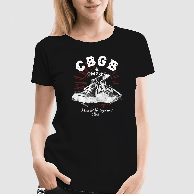 CBGB &amp amp OMFUG Мужская футболка в стиле панк новинка кроссовки Chux 100% черный хлопок SM -