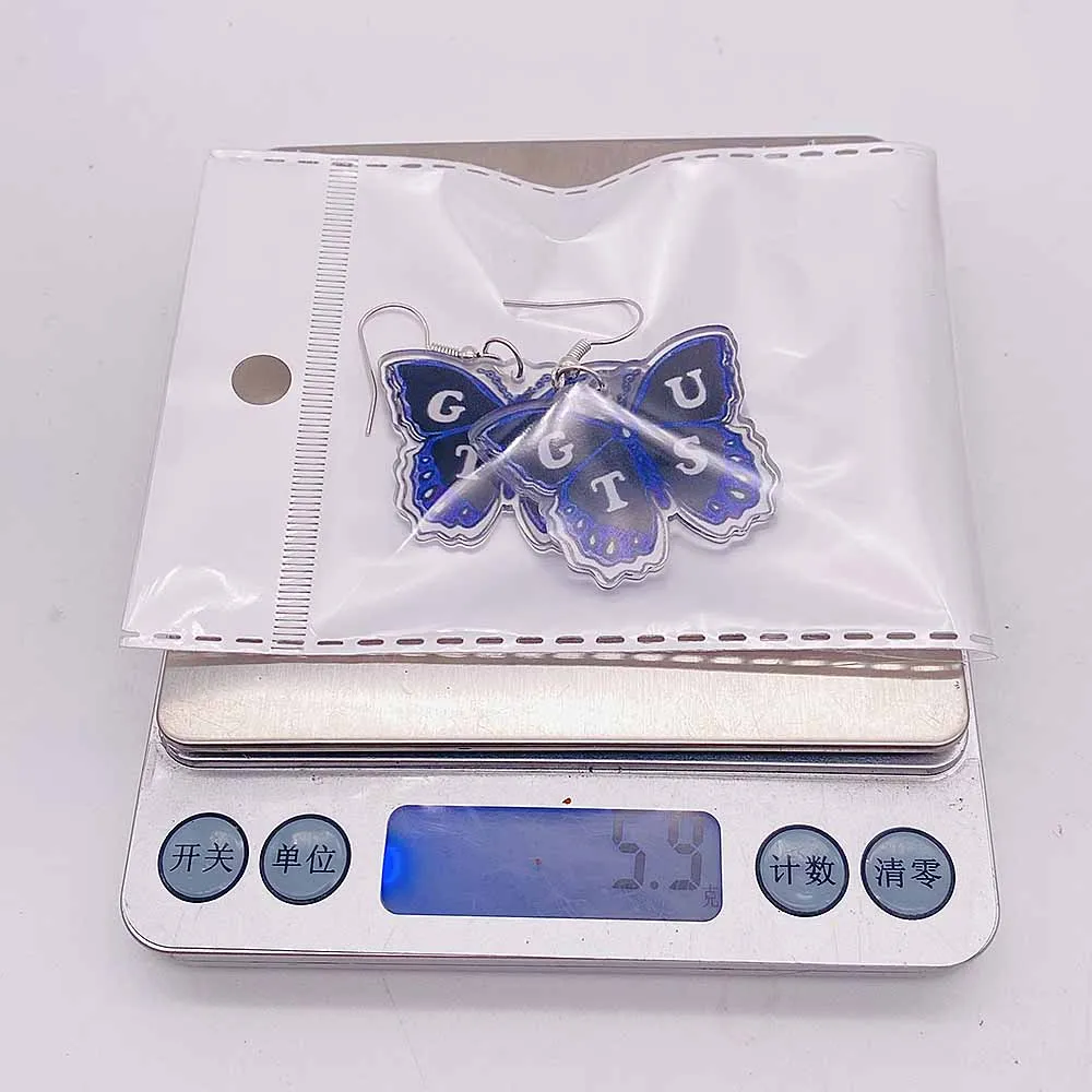 Витые серьги акриловые в виде фиолетовых бабочек для женщин девушек фанатов