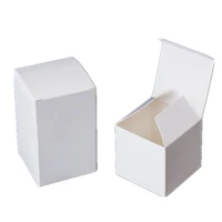 50100pcs white kraft paper small gift boxes packaging box square blank cardboard essential oil box spot cosmetics color box