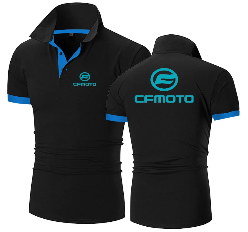 2022 Camisa de polo masculina de algodão, camisa casual de mangas curtas respirável para CFMOTO camisa de tênis de golf