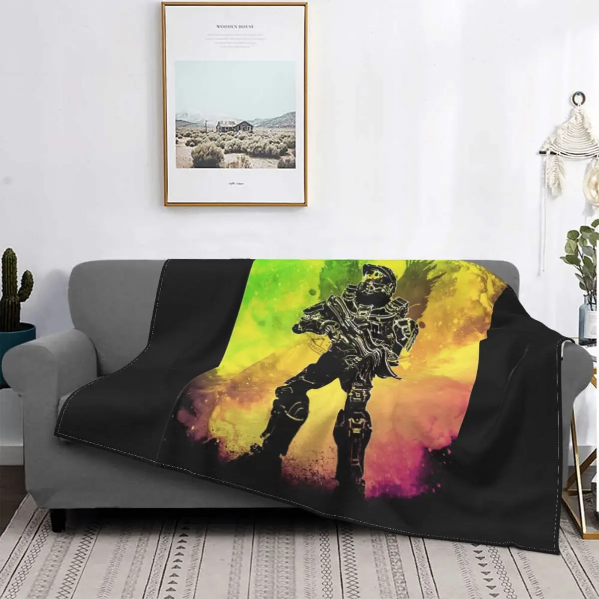 

Halo-Master-Manta para el jefe, para cama colcha, alfombra a cuadros, colcha de lana 150, colcha de 220x240