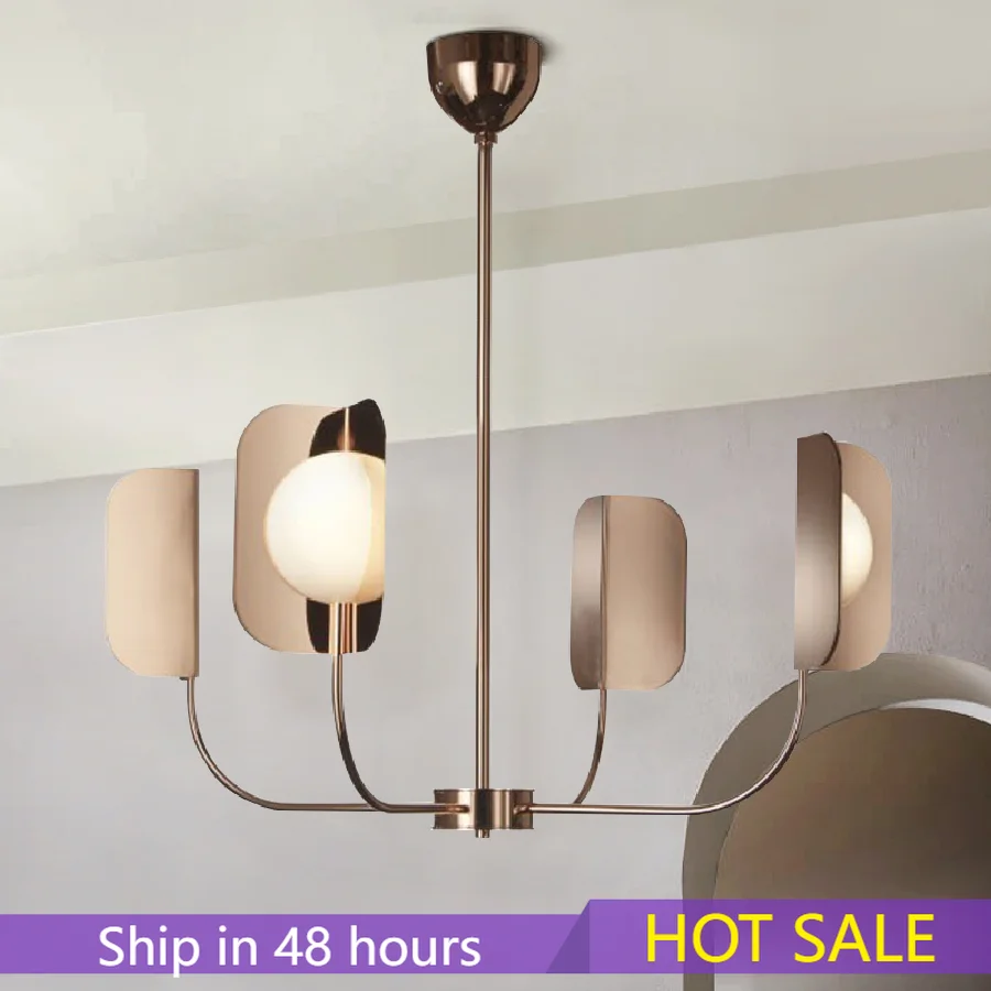 

Modern creative living room, bar, iron chandelier, simple Nordic light luxury, individual model room, decorative lamps